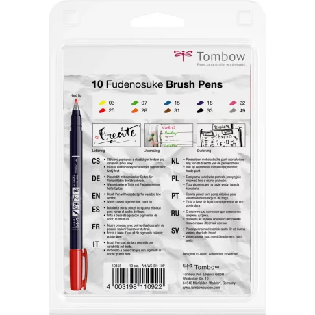 Hard Small Writing Marker Caligrafic / Set 10 Culori