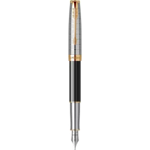 Stilou 18k Nib Parker Sonnet Royal Metal &amp; Black GT