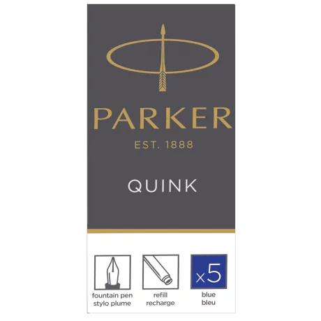 Set 5 Cartuse Large Size Parker Quink Blue