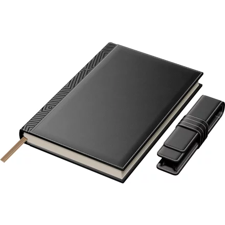 Set Agenda Piele B5 + Pouch Pen - Black