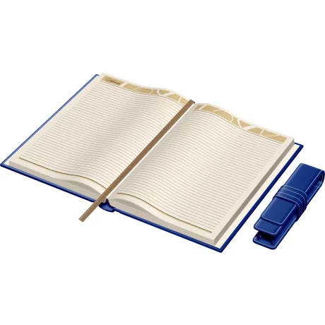 Set Agenda Piele B5 + Pouch Pen - Blue