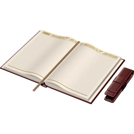 Set Agenda Piele B5 + Pouch Pen - Bordeaux