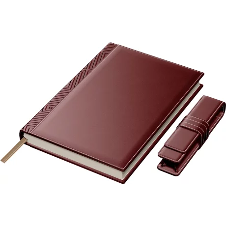 Set Agenda Piele B5 + Pouch Pen - Bordeaux