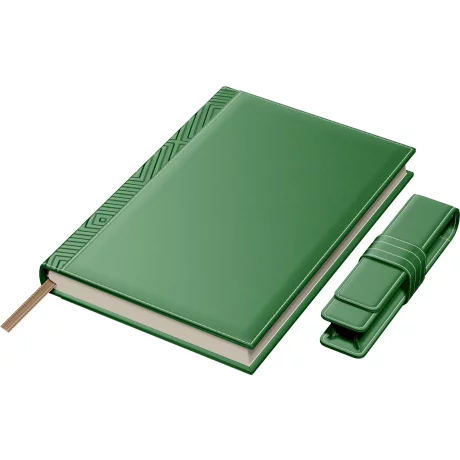Set Agenda Piele B5 + Pouch Pen - Green