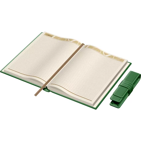 Set Agenda Piele B5 + Pouch Pen - Green
