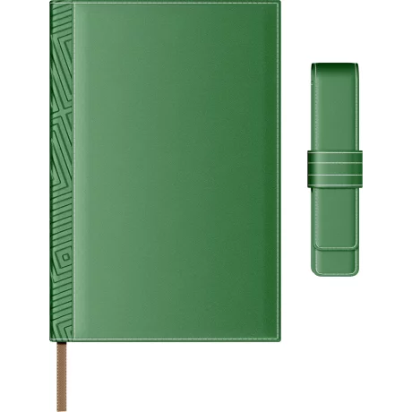 Set Agenda Piele B5 + Pouch Pen - Green