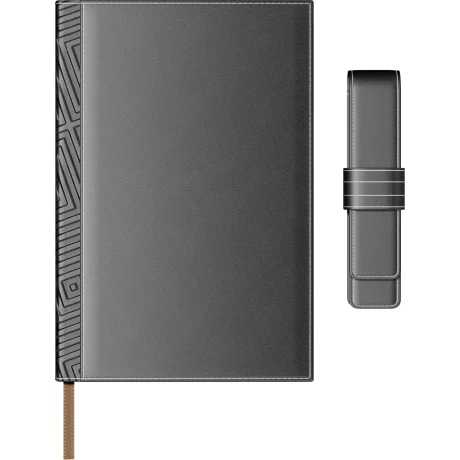 Set Agenda Piele B5 + Pouch Pen - Grey