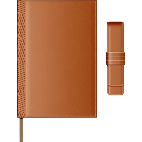 Set Agenda Piele B5 + Pouch Pen - Orange