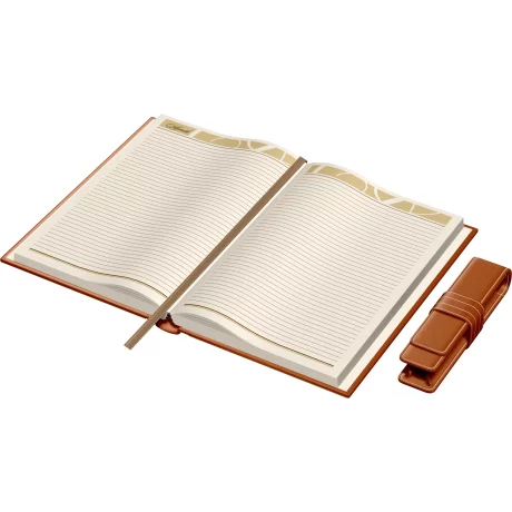 Set Agenda Piele B5 + Pouch Pen - Orange