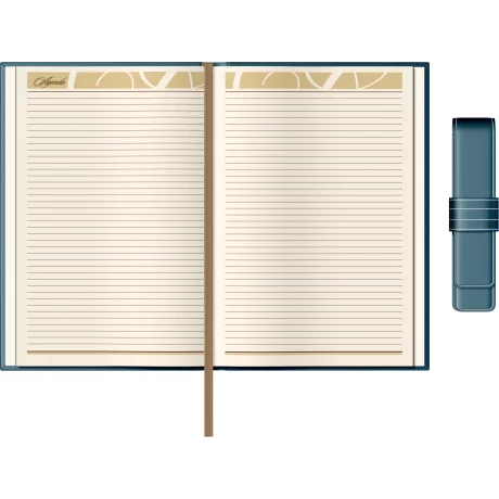 Set Agenda Piele B5 + Pouch Pen - Petrol