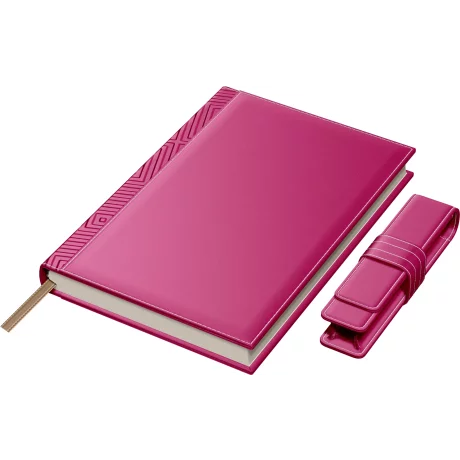 Set Agenda Piele B5 + Pouch Pen - Pink