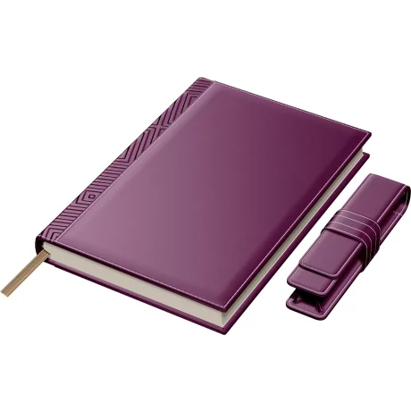 Set Agenda Piele B5 + Pouch Pen - Purple