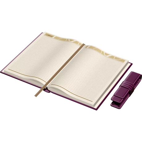 Set Agenda Piele B5 + Pouch Pen - Purple
