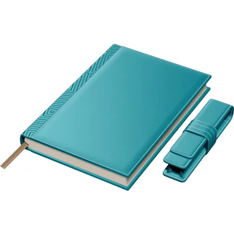 Set Agenda Piele B5 + Pouch Pen - Turquoise