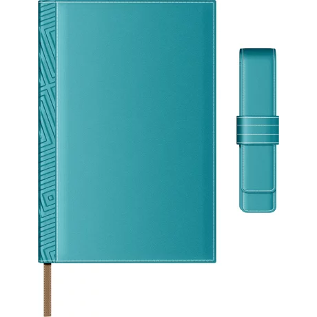 Set Agenda Piele B5 + Pouch Pen - Turquoise