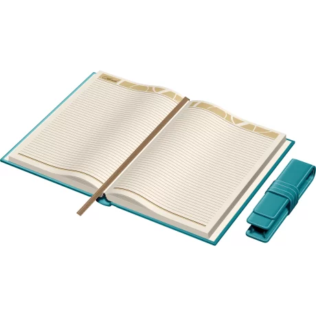 Set Agenda Piele B5 + Pouch Pen - Turquoise