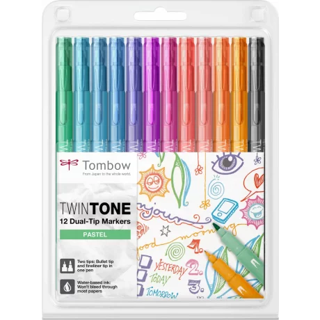 Twin Tip Markere Pastel Set 12 Culori