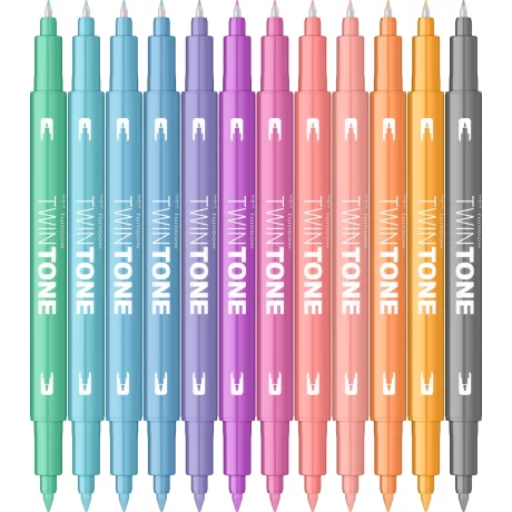 Twin Tip Markere Pastel Set 12 Culori