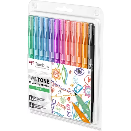 Twin Tip Markere Pastel Set 12 Culori