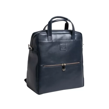 Rucsac din piele laptop 14&quot; Exactive Lady Exacompta 17237E, bleumarin