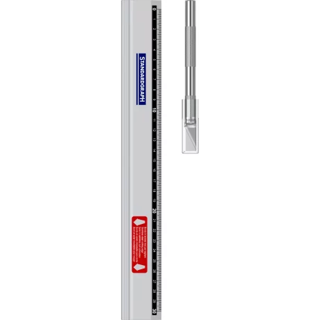 Set decupaj rigla aluminiu 30 cm/cutter