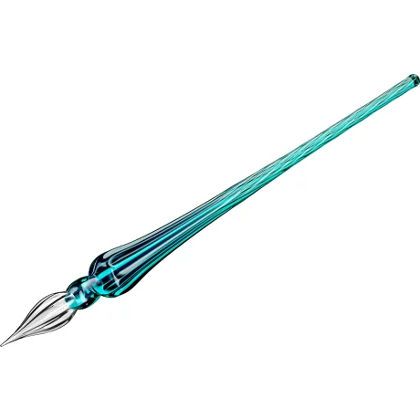 Toc Caligrafic Round Glass Pen Emerald