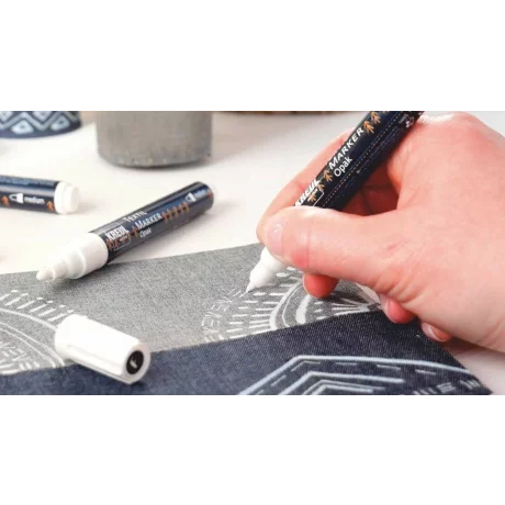 Markere pentru textile Opak Black&amp;White Kreul, 4 buc/set