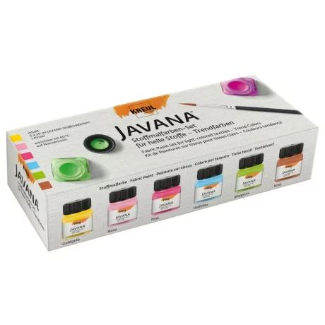 Vopsea pentru textile de culoare deschisă Javana Trend Kreul, set 6 x 20 ml