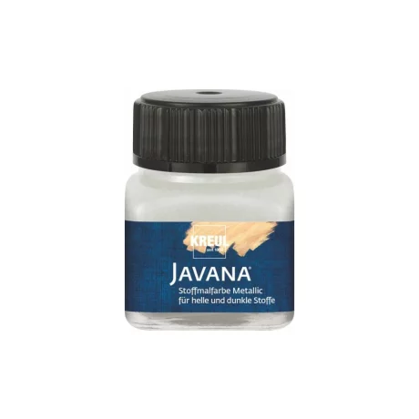 Vopsea pentru textile Javana Metallic Silver Kreul, 20 ml