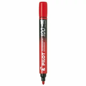Marker Permanent Pilot 100 Varf Rotund 1.0 Mm Rosu