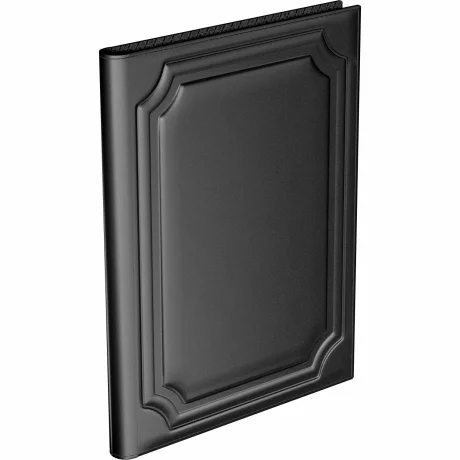 Mapa Piele cu Blocnotes A4 Princ Leather Luxury 937 Model R Black - Cream Graph - 90 pagini 80 g/mp