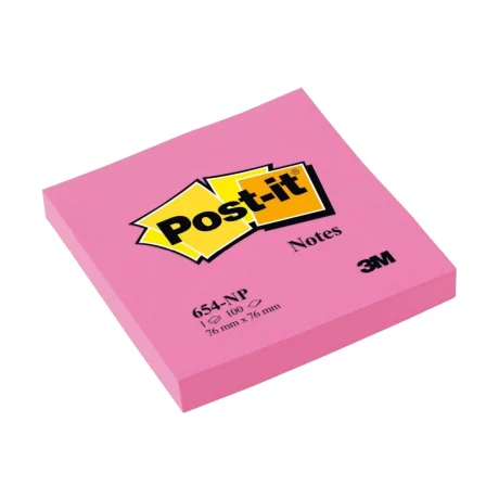 Notes adeziv neon, 76 x 76 mm, 100 file, Post-it