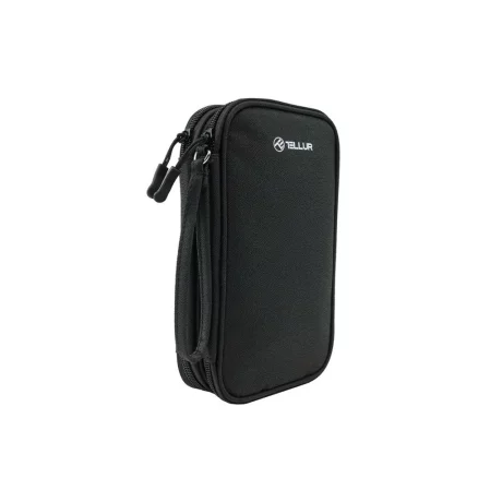 Geantă Tellur pentru organizare cabluri și accesorii, 21 x 12,5 x 6 cm, poliester, negru