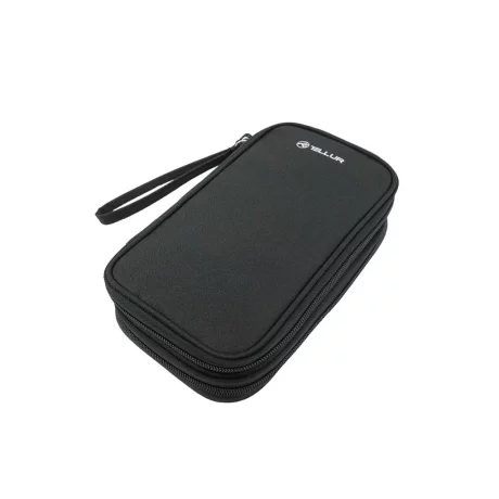 Geantă Tellur pentru organizare cabluri și accesorii, 21 x 12,5 x 6 cm, poliester, negru