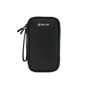 Geantă Tellur pentru organizare cabluri și accesorii, 21 x 12,5 x 6 cm, poliester, negru