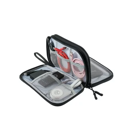 Geantă Tellur pentru organizare cabluri și accesorii, 21 x 12,5 x 6 cm, poliester, negru