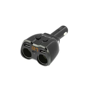 Adaptor splitter Tellur 2 prize brichetă auto, 2 x USB, Type-C, negru