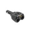 Adaptor splitter Tellur 2 prize brichetă auto, 2 x USB, Type-C, negru