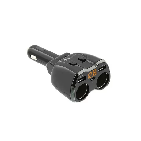 Adaptor splitter Tellur 2 prize brichetă auto, 2 x USB, Type-C, negru