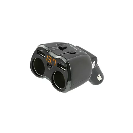 Adaptor splitter Tellur 2 prize brichetă auto, 2 x USB, Type-C, negru