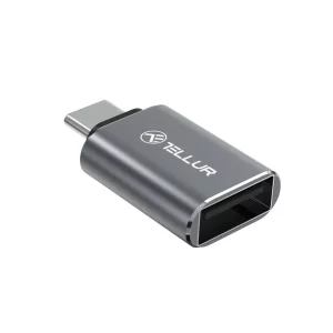 Adaptor Tellur USB-C (tată) la USB-A (mamă), 10Gbps, 3A, aluminiu