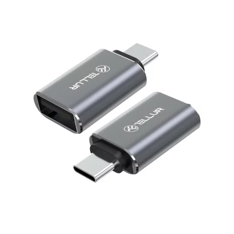 Adaptor Tellur USB-C (tată) la USB-A (mamă), 10Gbps, 3A, aluminiu