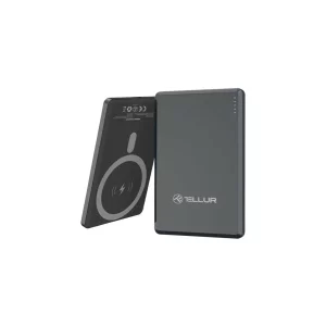 Baterie externă Tellur 5000mAh, PD20W, compatibil MagSafe, gri