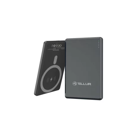 Baterie externă Tellur 5000mAh, PD20W, compatibil MagSafe, gri