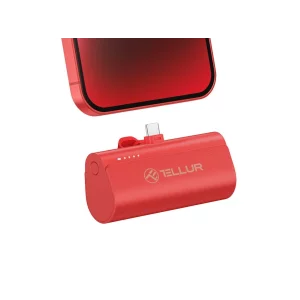 Baterie externă Tellur PD202 5000mAh, QC3.0 18W + PD20W, USB-C, roșu