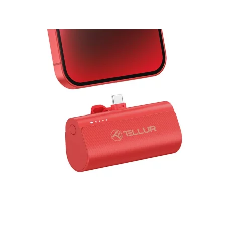 Baterie externă Tellur PD202 5000mAh, QC3.0 18W + PD20W, USB-C, roșu