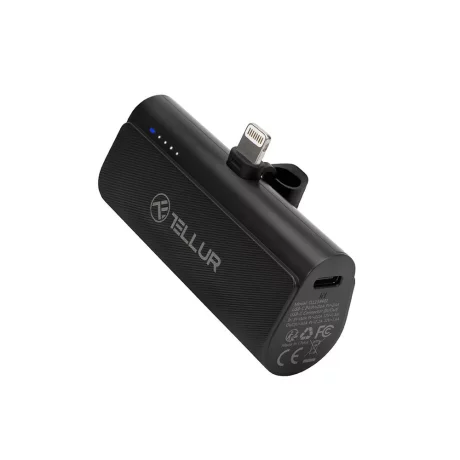 Baterie externă Tellur PD203 5000mAh, QC3.0 18W + PD20W, Lightning, negru