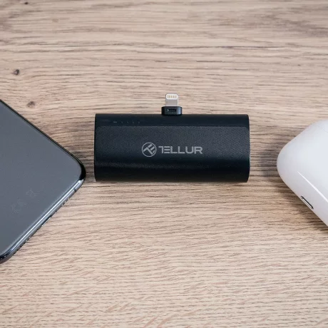 Baterie externă Tellur PD203 5000mAh, QC3.0 18W + PD20W, Lightning, negru