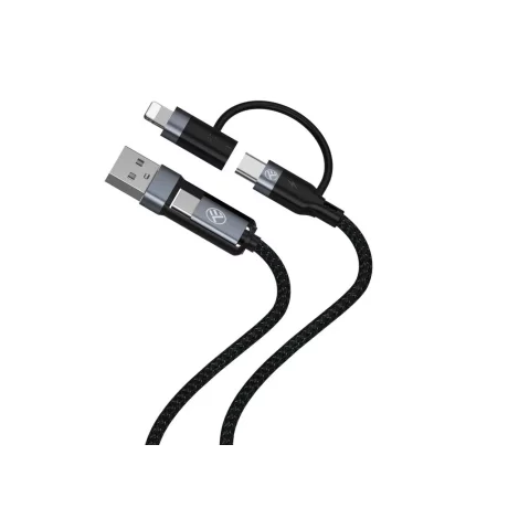 Cablu 4in1 Tellur USB/Type-C to Type-C (PD65W)/Lightning (PD20W), 1m, negru