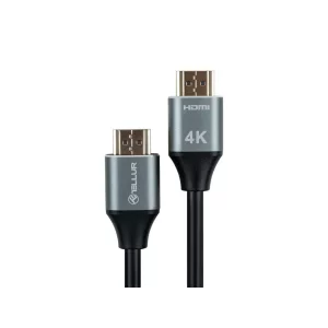 Cablu High Speed HDMI 2.0 Tellur, 4K, 18Gbps, tată-tată, Ethernet, aurit, 5m, negru